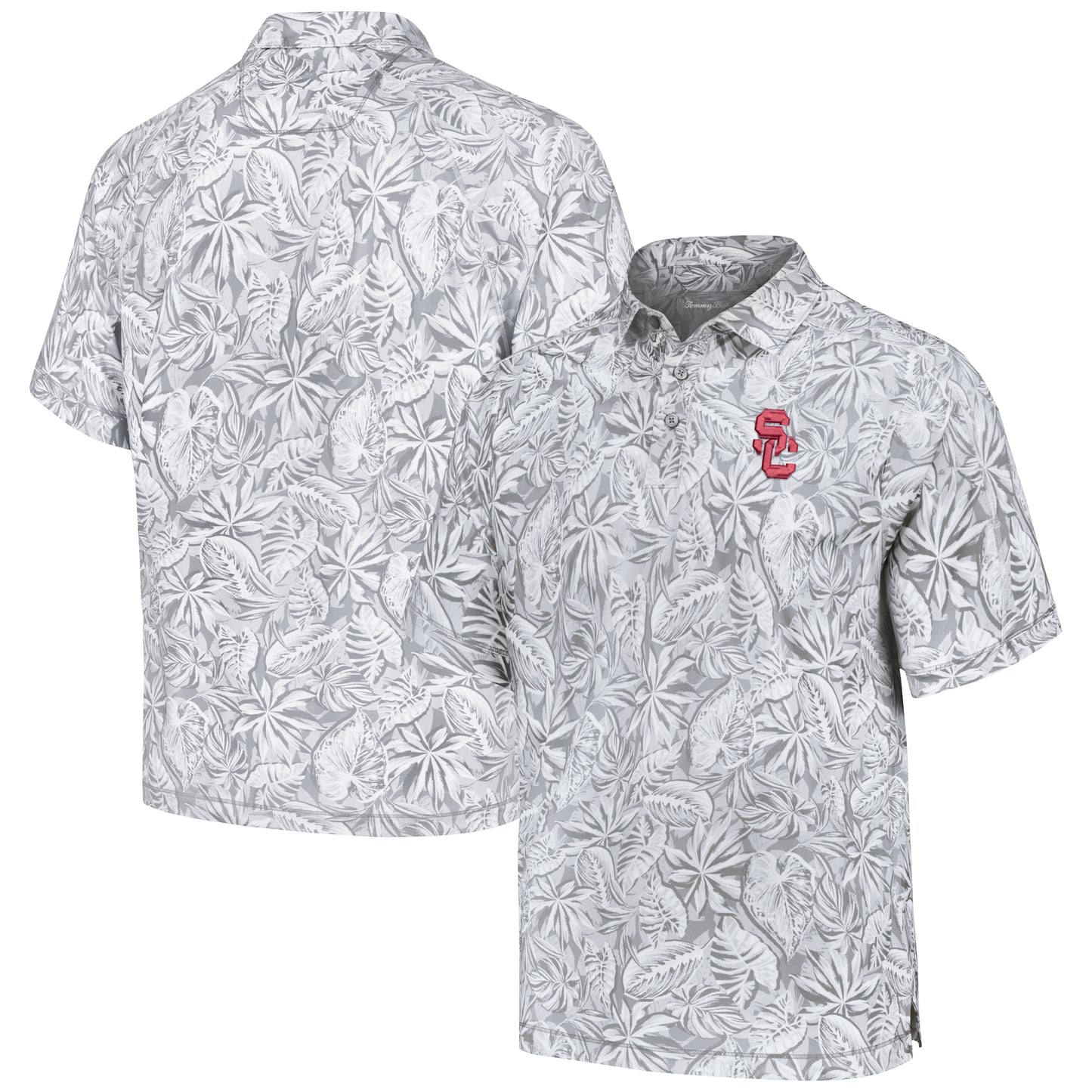 Men's Tommy Bahama Gray USC Trojans Tropical Score IslandZone Polo