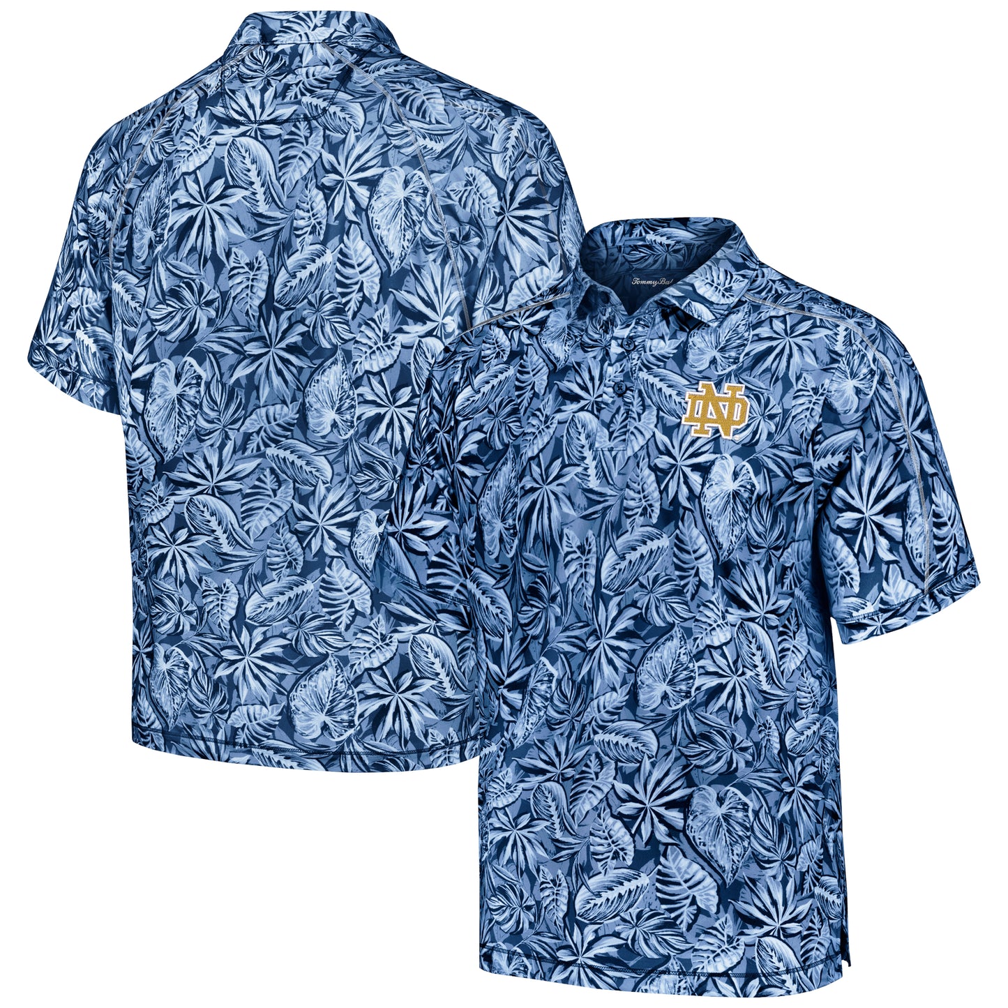 Men's Tommy Bahama Blue Notre Dame Fighting Irish Tropical Score IslandZone Polo