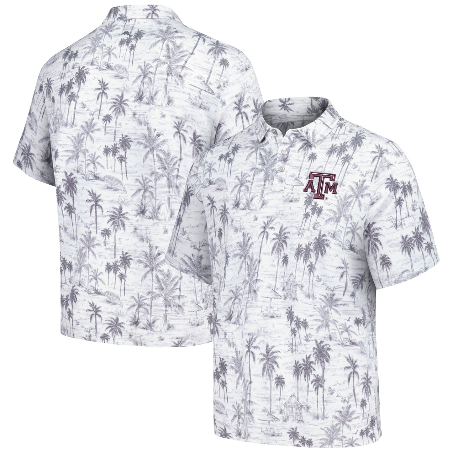Men's Tommy Bahama Gray Texas A&M Aggies Sport Cabana Shores IslandZone Tri-Blend Polo