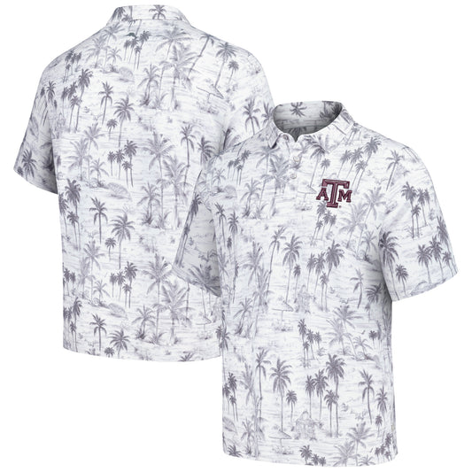 Men's Tommy Bahama Gray Texas A&M Aggies Sport Cabana Shores IslandZone Tri-Blend Polo