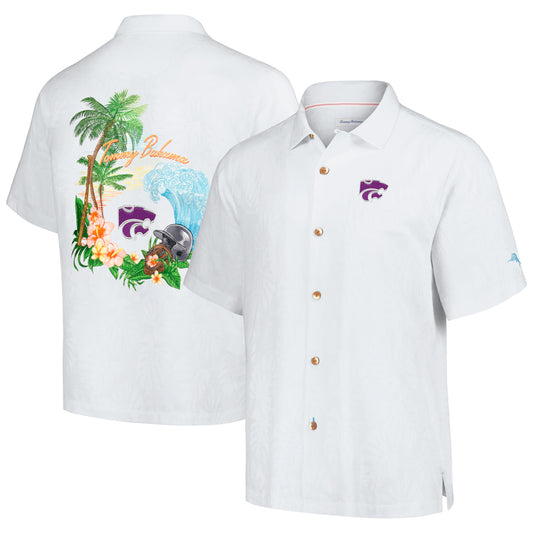 Men's Tommy Bahama White Kansas State Wildcats Castaway Game Camp Button-Up Shirt
