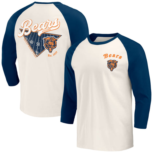 Men's Darius Rucker Collection by Fanatics Navy/White Chicago Bears Raglan 3/4 Sleeve T-Shirt