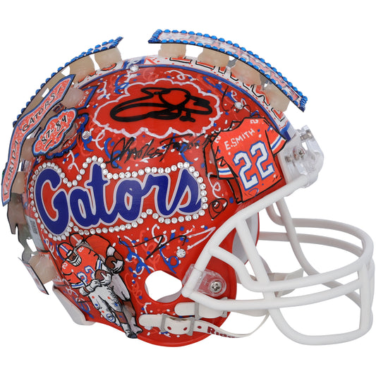 Emmitt Smith Florida Gators Autographed Riddell VSR4 Mini Helmet - Art by Charles Fazzino - GL68085455