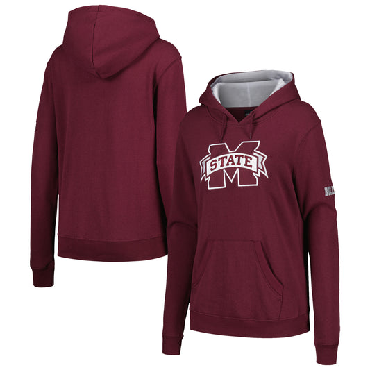 Women's Stadium Athletic Maroon Mississippi State Bulldogs Big Logo Pullover Hoodie