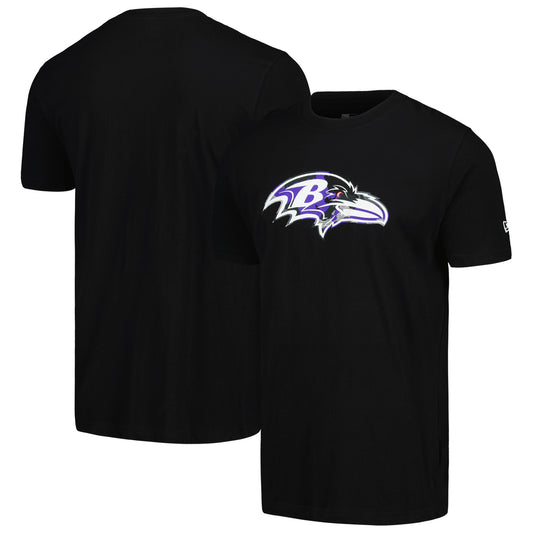 Men's New Era Black Baltimore Ravens Camo Logo T-Shirt