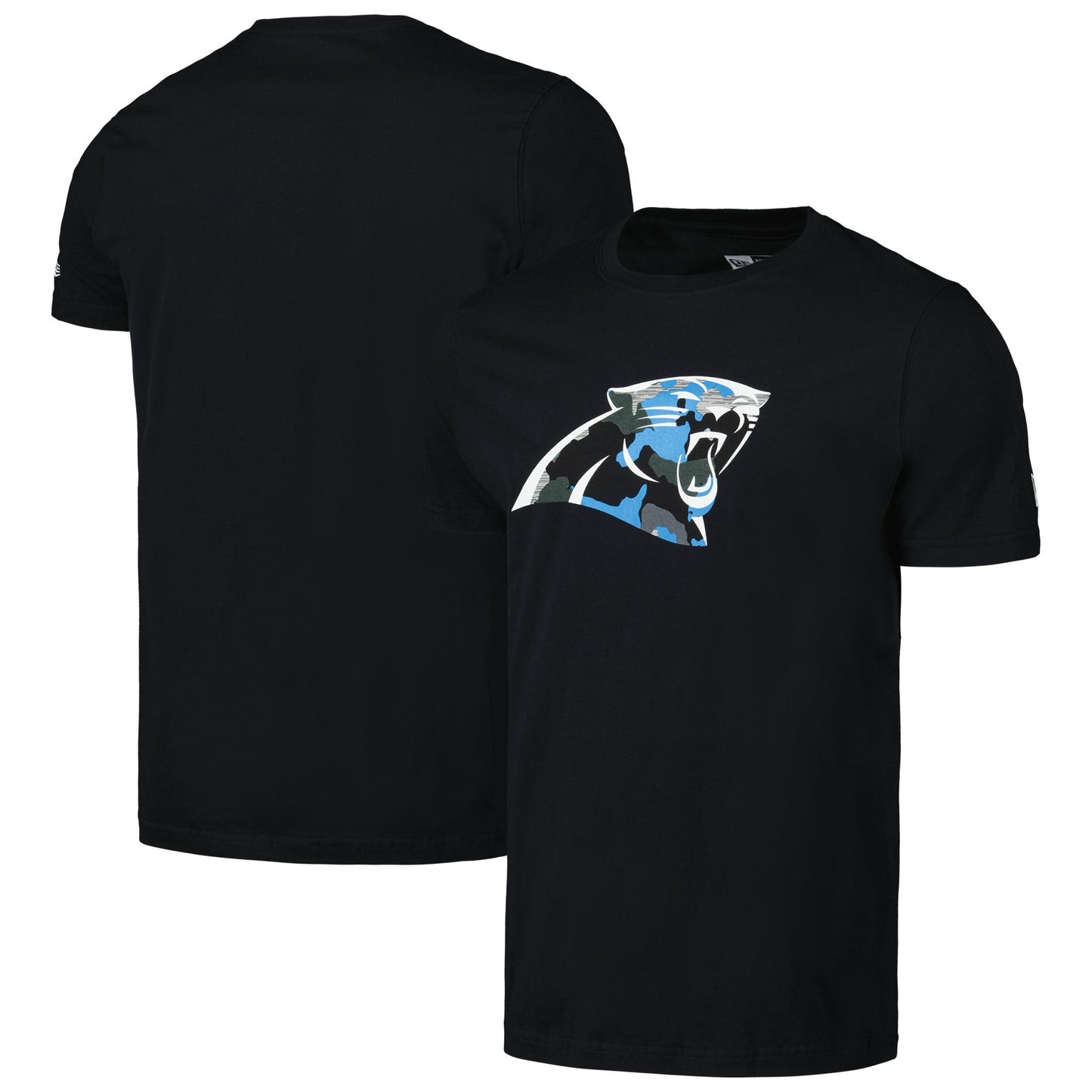 Men's New Era Black Carolina Panthers Camo Logo T-Shirt