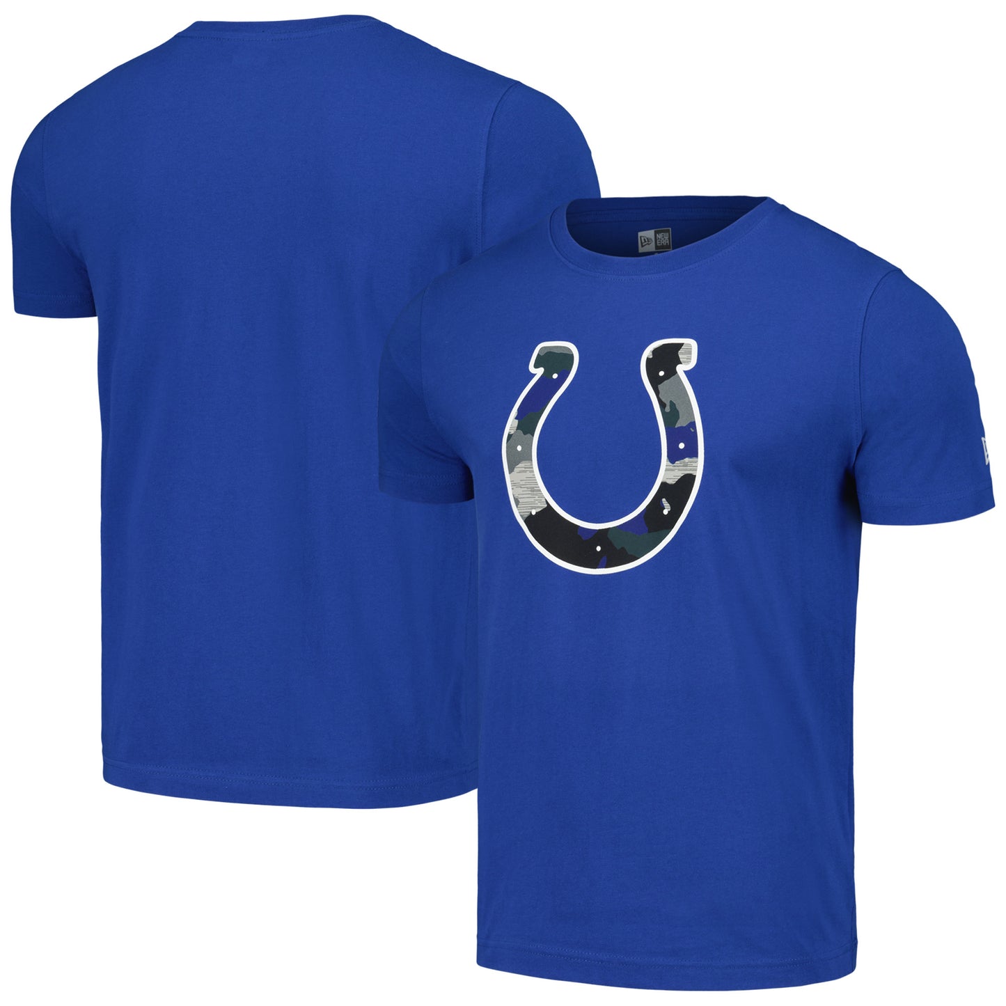 Men's New Era Royal Indianapolis Colts Camo Logo T-Shirt