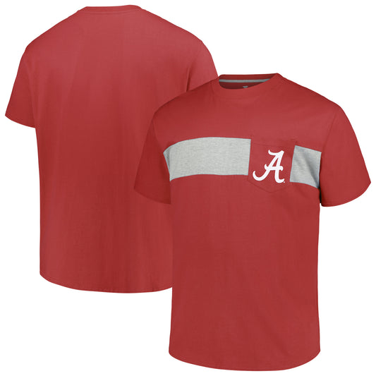 Men's Profile Crimson Alabama Crimson Tide Big & Tall Color Stripe T-Shirt