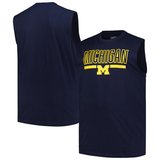 Men's Profile Navy Michigan Wolverines Big & Tall Tank Top