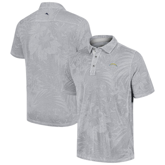 Men's Tommy Bahama Gray Los Angeles Chargers Sport Santiago Paradise Polo