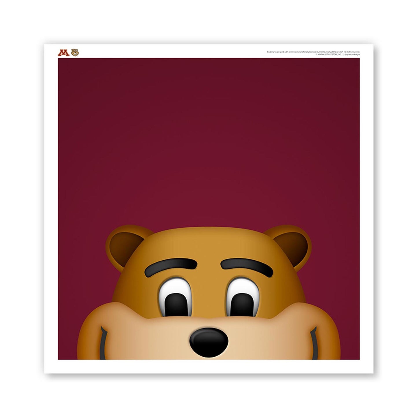 Minnesota Golden Gophers Goldy Gopher 12" x 12" Mascot Poster Print