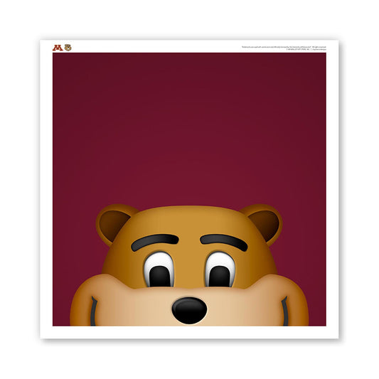 Minnesota Golden Gophers Goldy Gopher 12" x 12" Mascot Poster Print