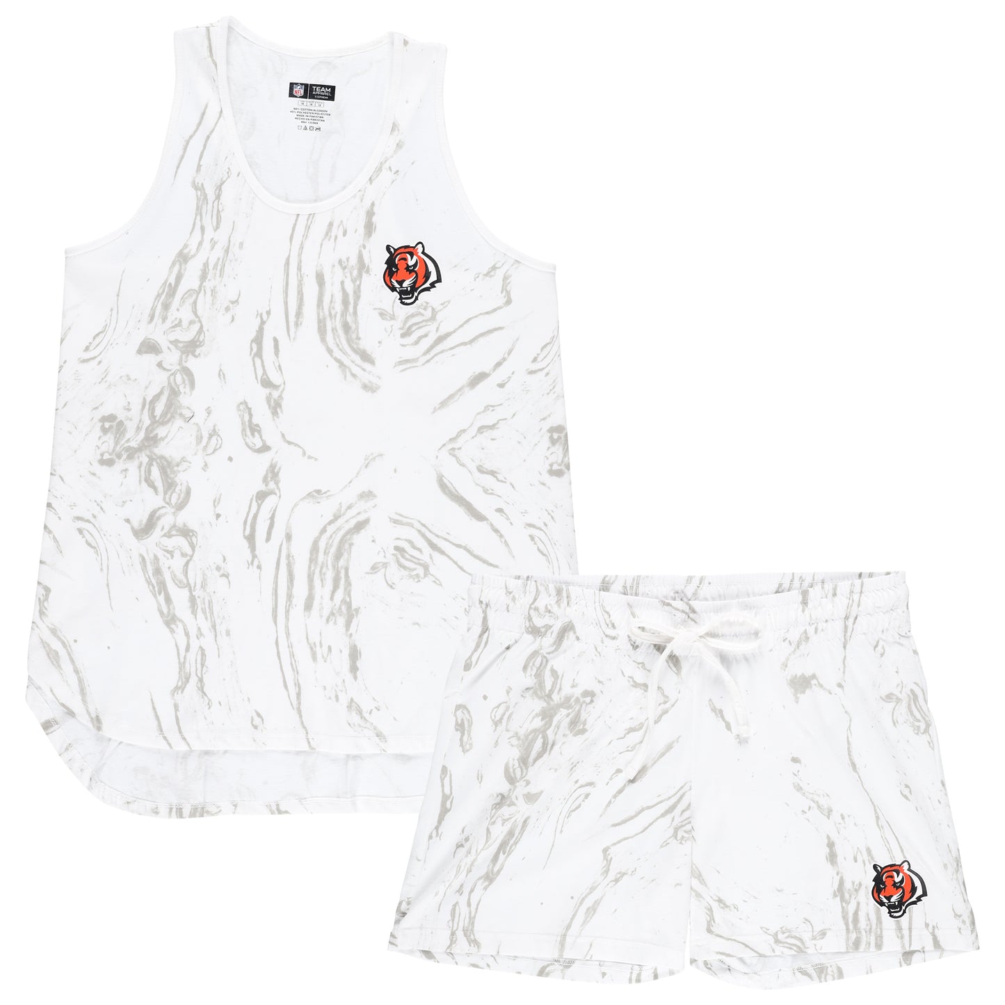 Women's Concepts Sport White Cincinnati Bengals Plus Size Quartz Tank Top & Shorts Set