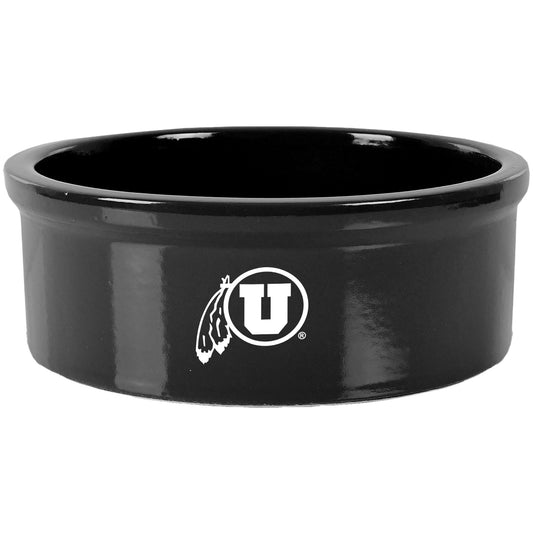 Black Utah Utes 7" Pet Bowl