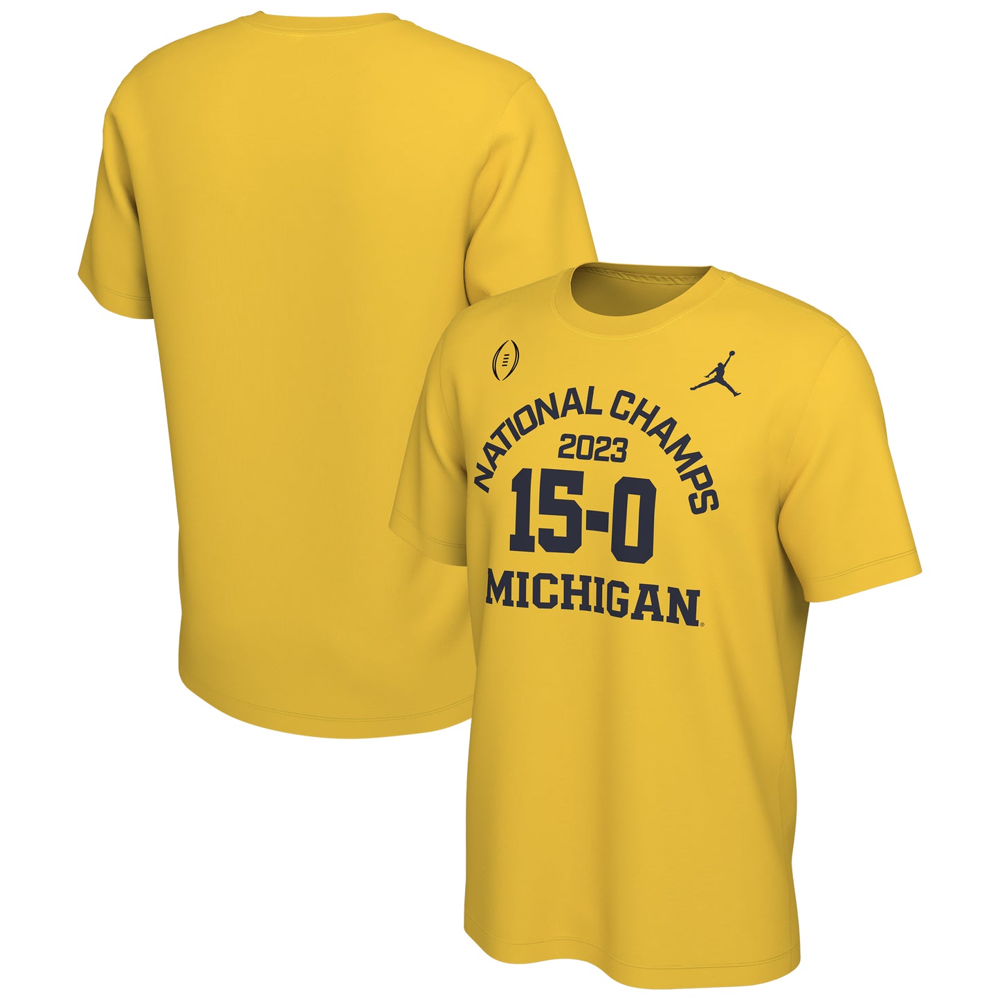 Men's Jordan Brand  Maize Michigan Wolverines College Football Playoff 2023 National Champions 15-0 T-Shirt