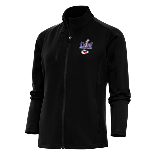 Women's Antigua Black Kansas City Chiefs Super Bowl LVIII Generation Full-Zip Jacket