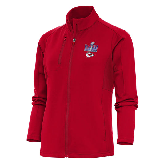 Women's Antigua Red Kansas City Chiefs Super Bowl LVIII Generation Full-Zip Jacket