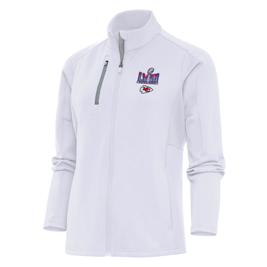 Women's Antigua White Kansas City Chiefs Super Bowl LVIII Generation Full-Zip Jacket