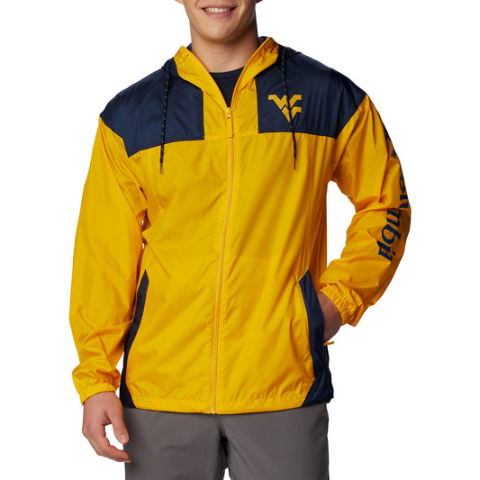 Men's Columbia Gold West Virginia Mountaineers Flash Challenger Omni-Shade Full-Zip Windbreaker Hoodie Jacket