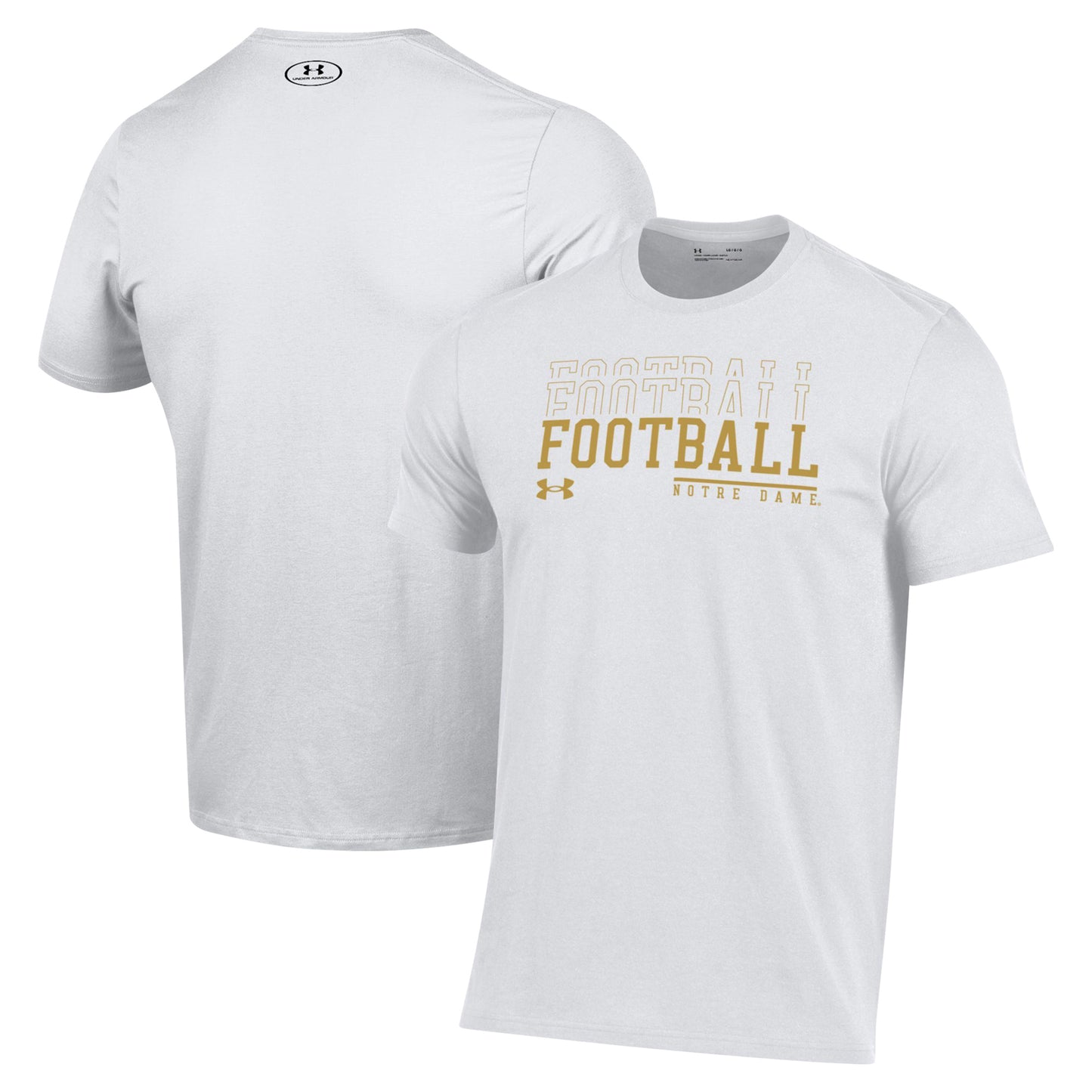 Men's Under Armour White Notre Dame Fighting Irish 2024 Sideline Football Performance T-Shirt