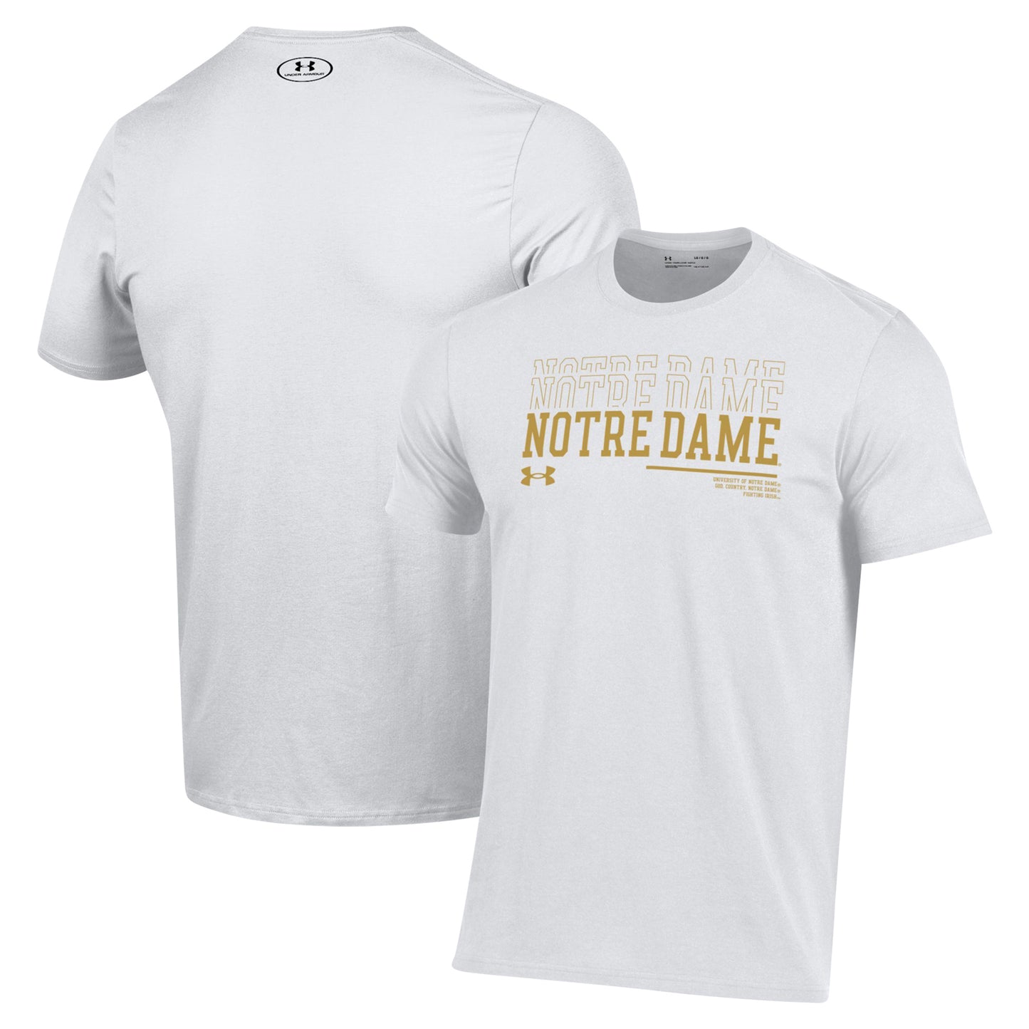 Men's Under Armour White Notre Dame Fighting Irish 2024 Sideline Wordmark Performance T-Shirt