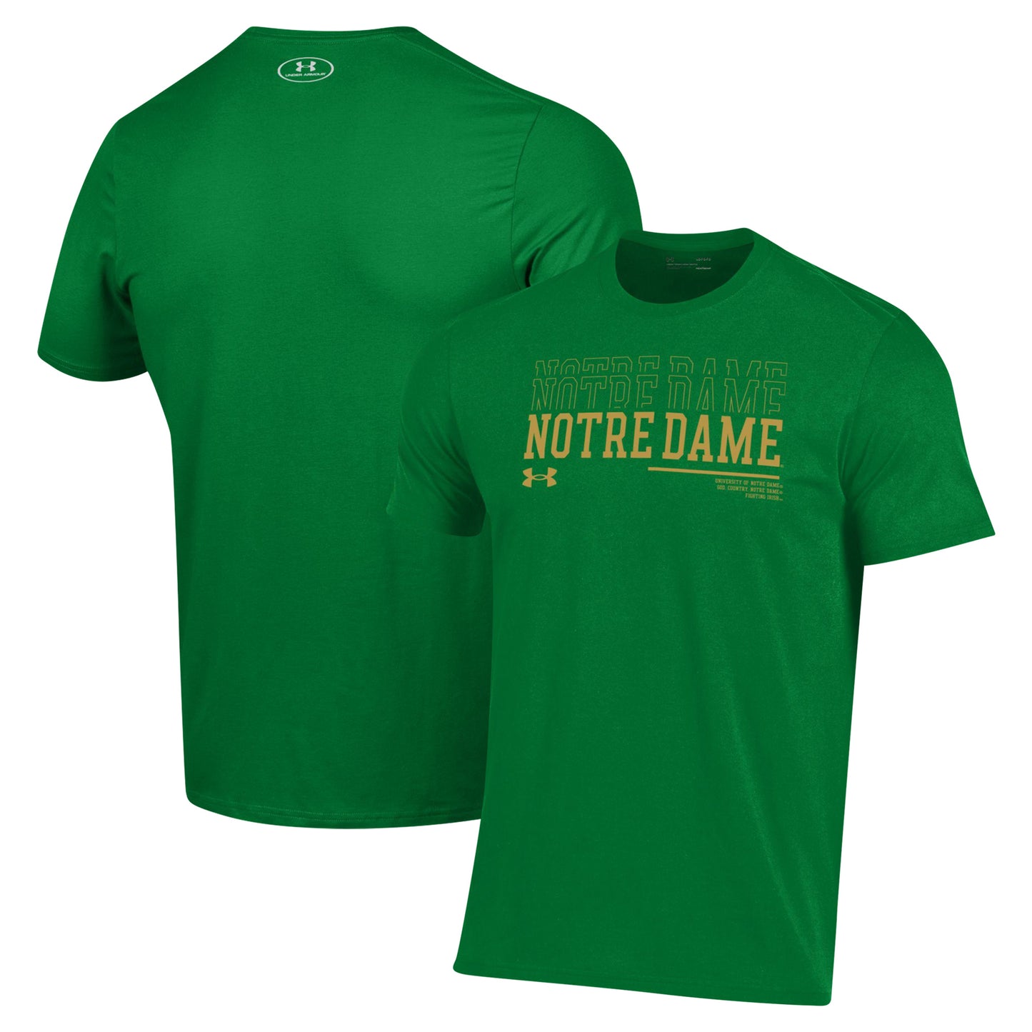 Men's Under Armour Green Notre Dame Fighting Irish 2024 Sideline Wordmark Performance T-Shirt