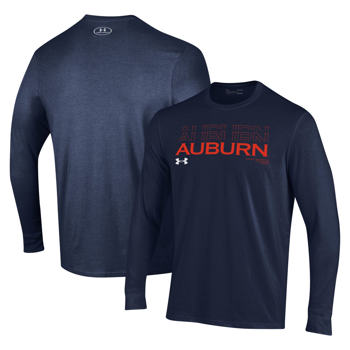 Men's Under Armour Navy Auburn Tigers Sideline Long Sleeve T-Shirt