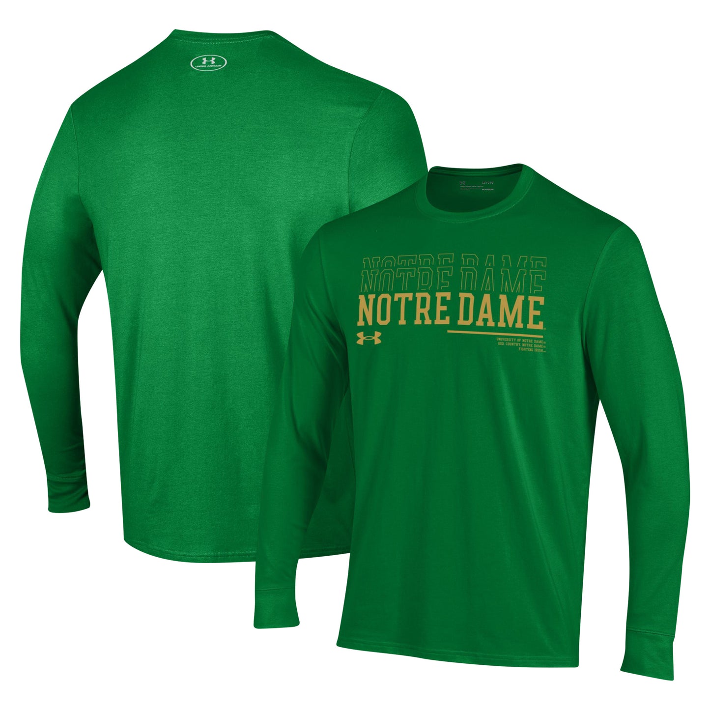 Men's Under Armour Green Notre Dame Fighting Irish Sideline Long Sleeve T-Shirt