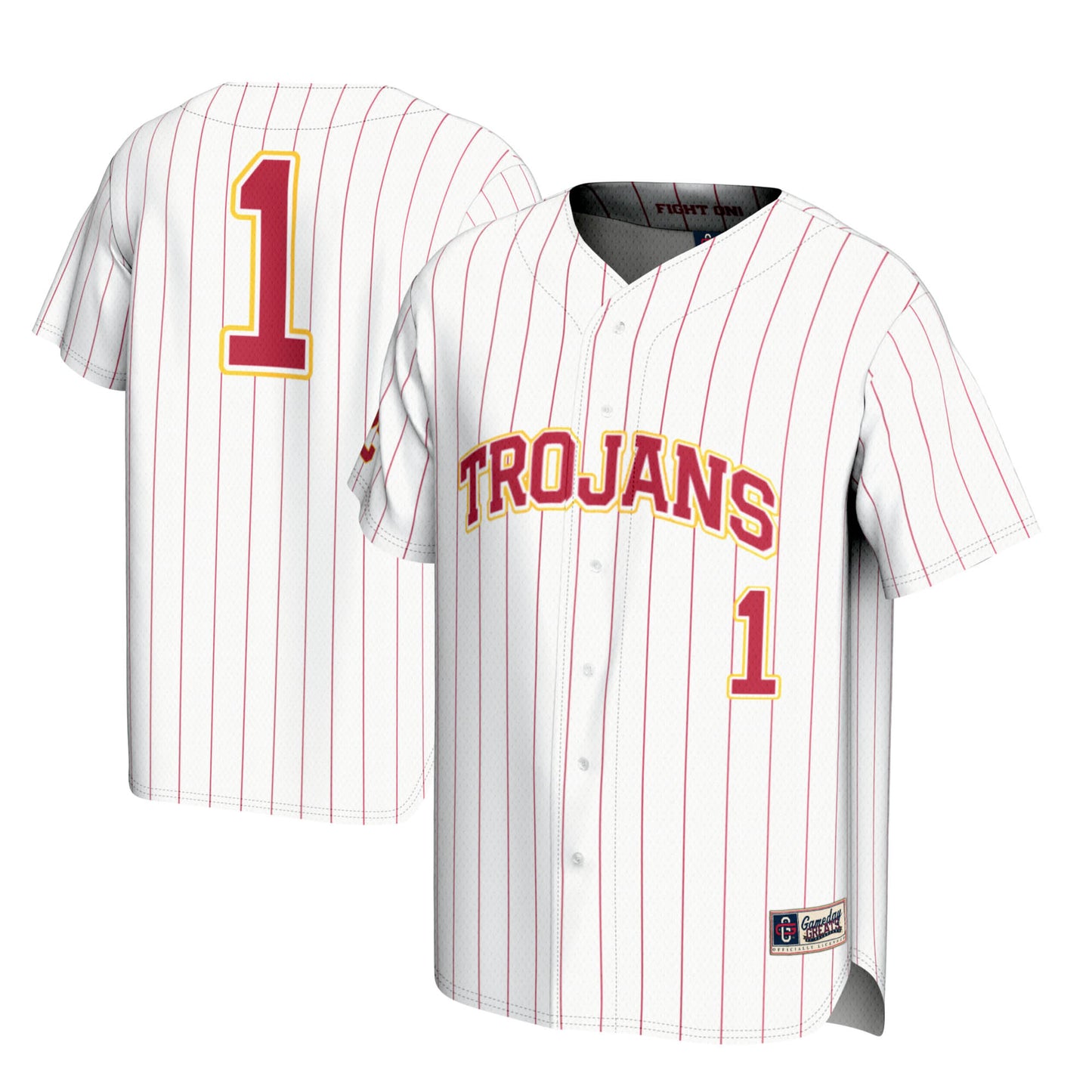 Men's GameDay Greats #1 White USC Trojans Lightweight Baseball Jersey