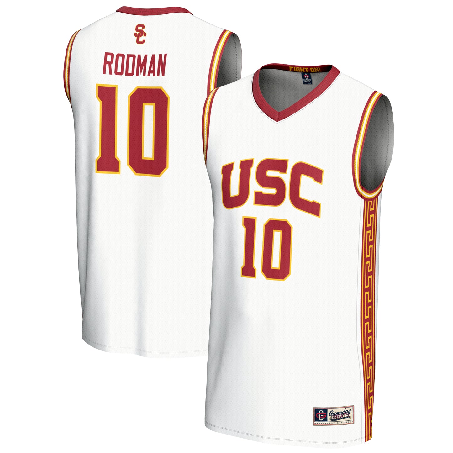 Men's GameDay Greats DJ Rodman White USC Trojans  NIL Lightweight Fashion Player Basketball Jersey