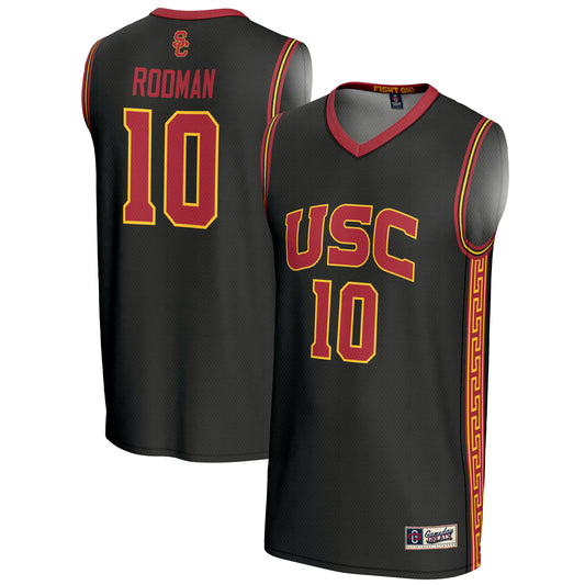 Men's GameDay Greats DJ Rodman Black USC Trojans  NIL Lightweight Fashion Player Basketball Jersey