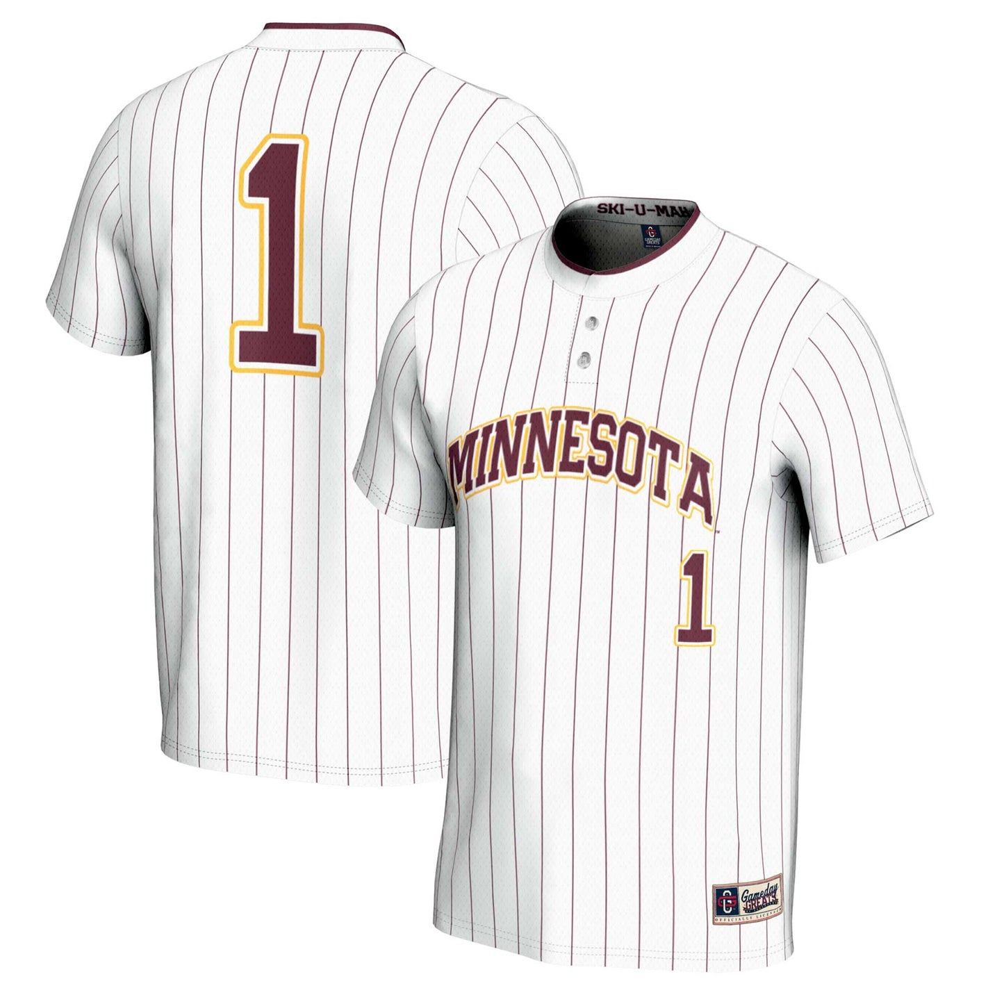 Unisex GameDay Greats #1 White Minnesota Golden Gophers Lightweight Softball Jersey