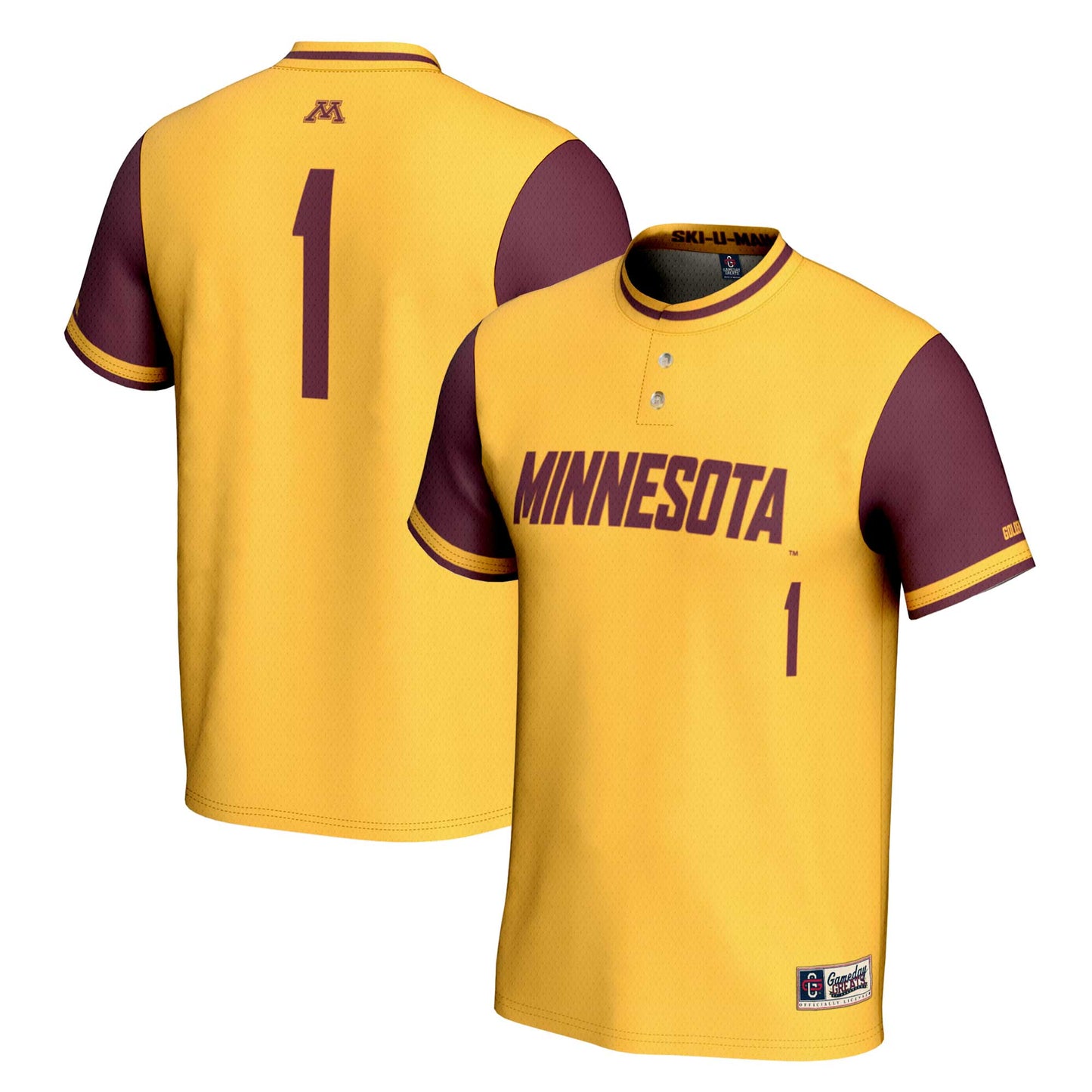 Youth GameDay Greats #1 Gold Minnesota Golden Gophers Lightweight Softball Jersey