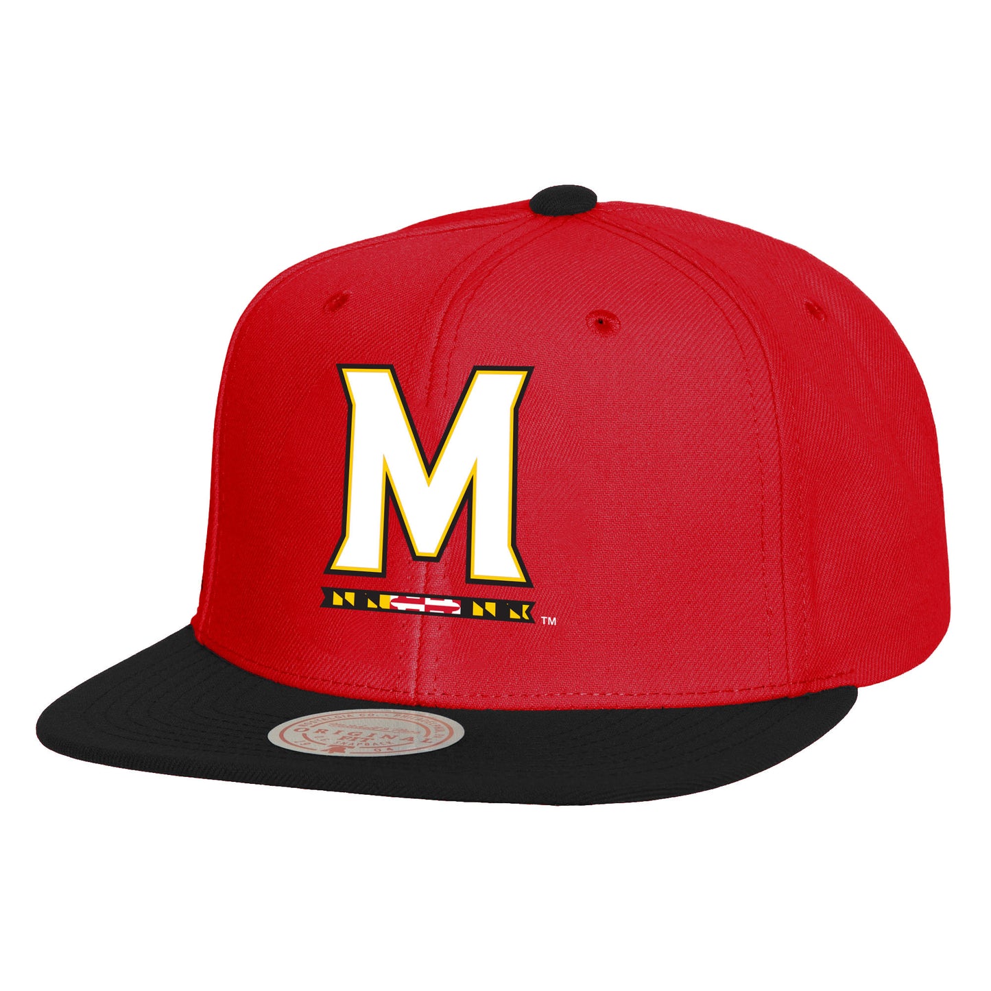 Men's Mitchell & Ness Red/Black Maryland Terrapins 2-Tone 2.0 Snapback Hat