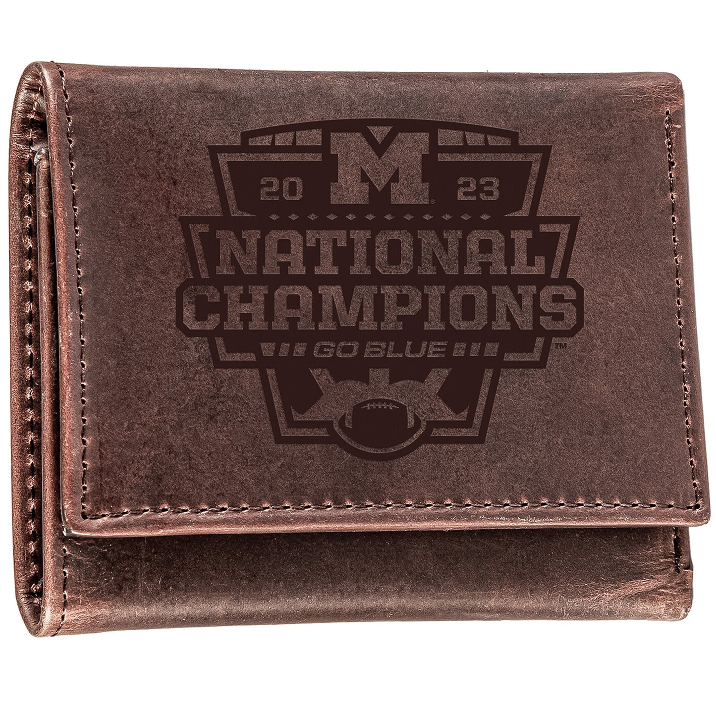 Brown Michigan Wolverines 2023 National Champions Tri-Fold Wallet