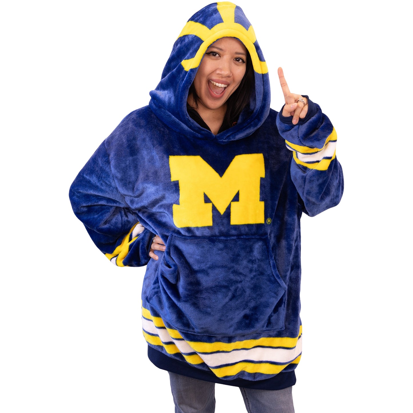 Plushible Blue Michigan Wolverines Snugible 2-in-1 Blanket Hoodie and Plushie