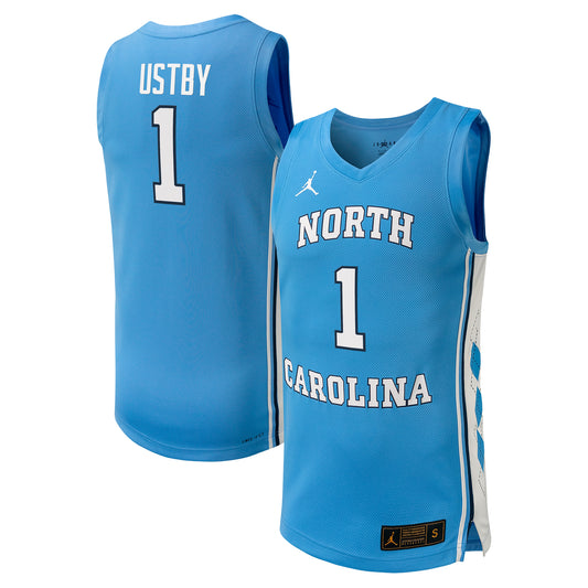 Unisex Jordan Brand Alyssa Ustby Carolina Blue North Carolina Tar Heels NIL Women's Basketball Replica Player Jersey