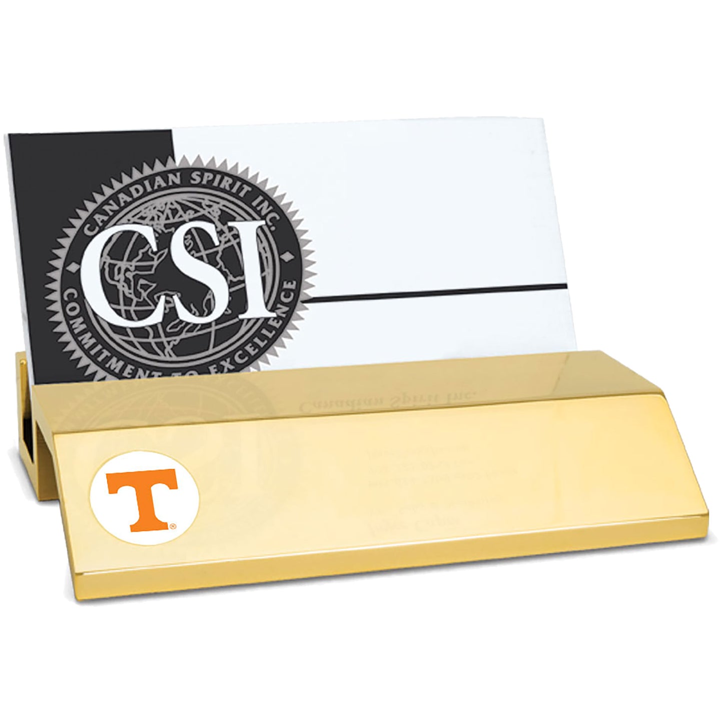Gold Tennessee Volunteers Business Card Holder
