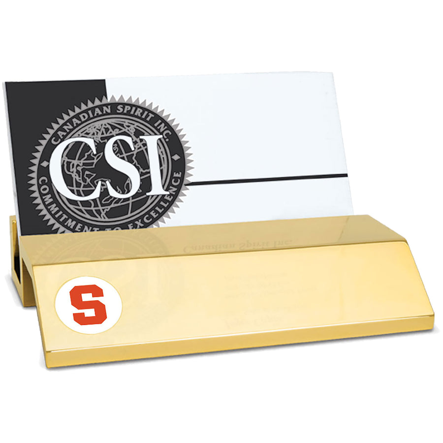 Gold Syracuse Orange Business Card Holder