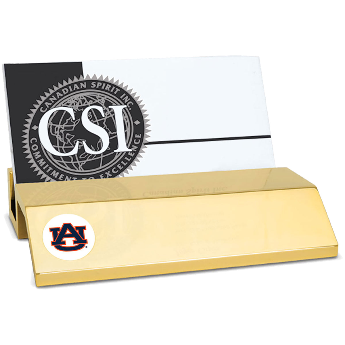 Gold Auburn Tigers Business Card Holder