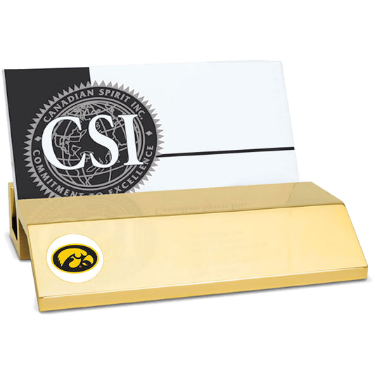 Gold Iowa Hawkeyes Business Card Holder