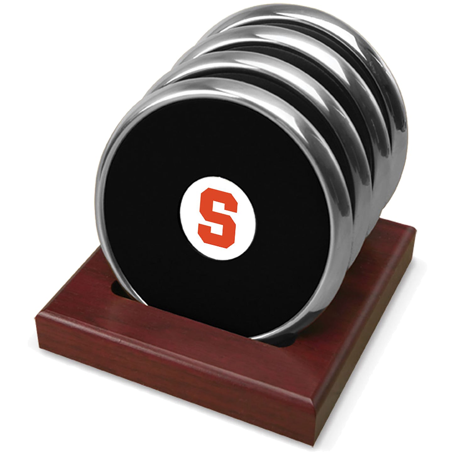 Silver Syracuse Orange 4-Pack Coaster Set