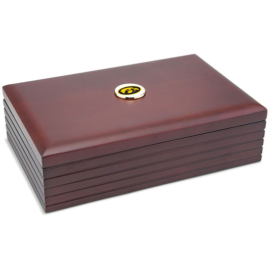 Brown Iowa Hawkeyes 9'' x 6'' Rosewood Desk Box