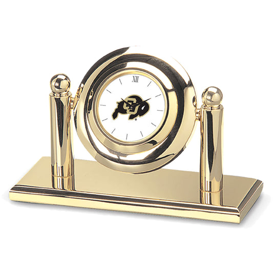 Gold Colorado Buffaloes Arcade Desk Clock