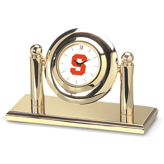 Gold Syracuse Orange Arcade Desk Clock