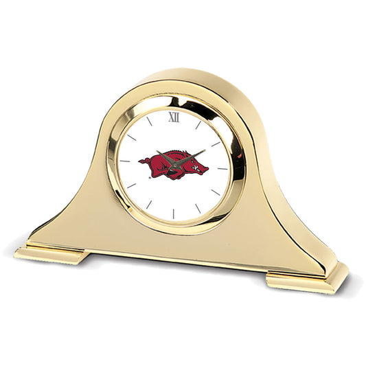 Gold Arkansas Razorbacks Napoleon Desk Clock