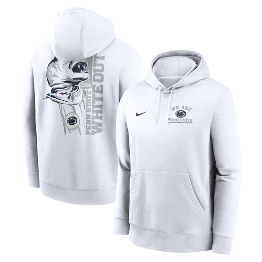 Men's Nike White Penn State Nittany Lions 2024 White Out Club Fleece Pullover Hoodie