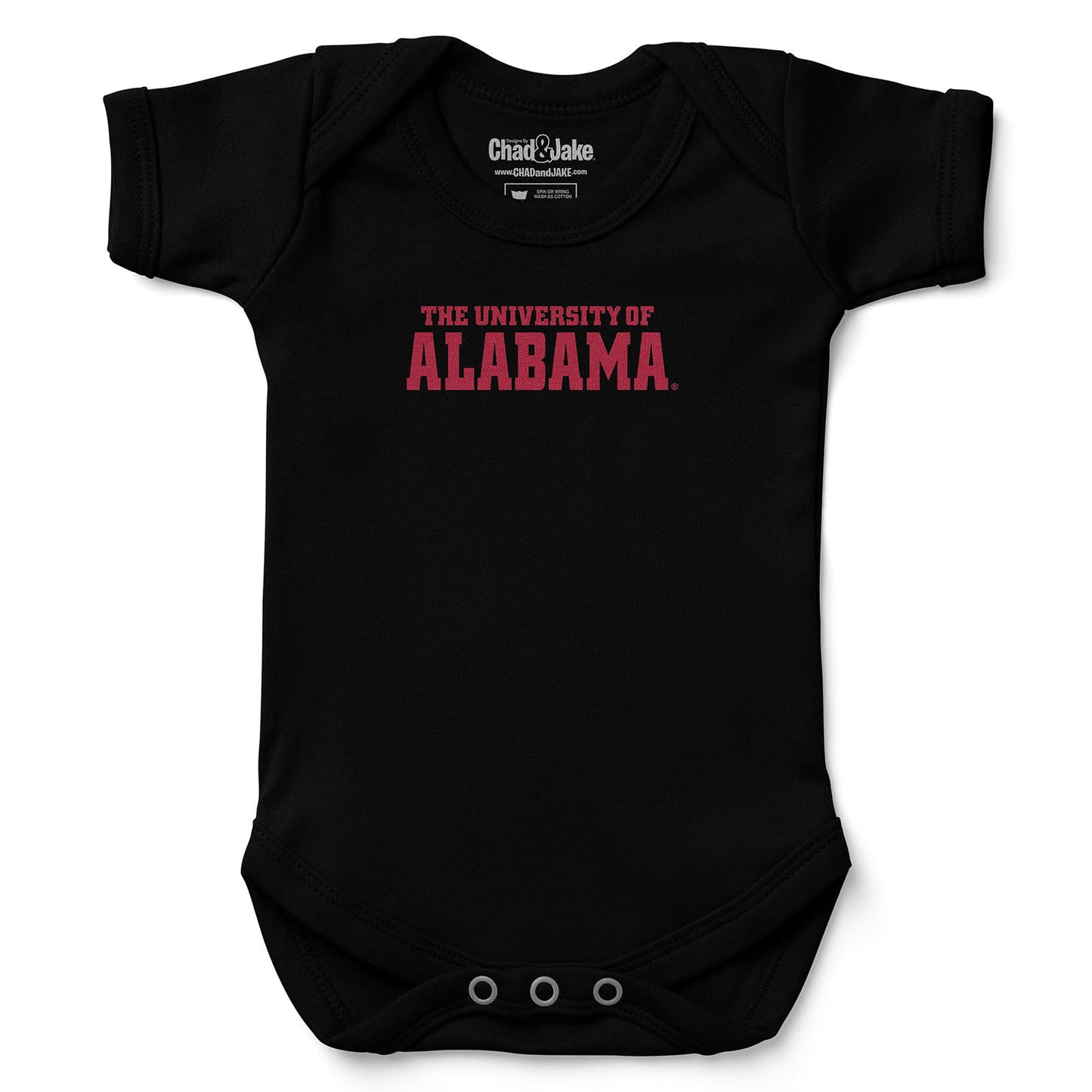 Newborn & Infant Chad & Jake Black Alabama Crimson Tide Wordmark Logo Bodysuit