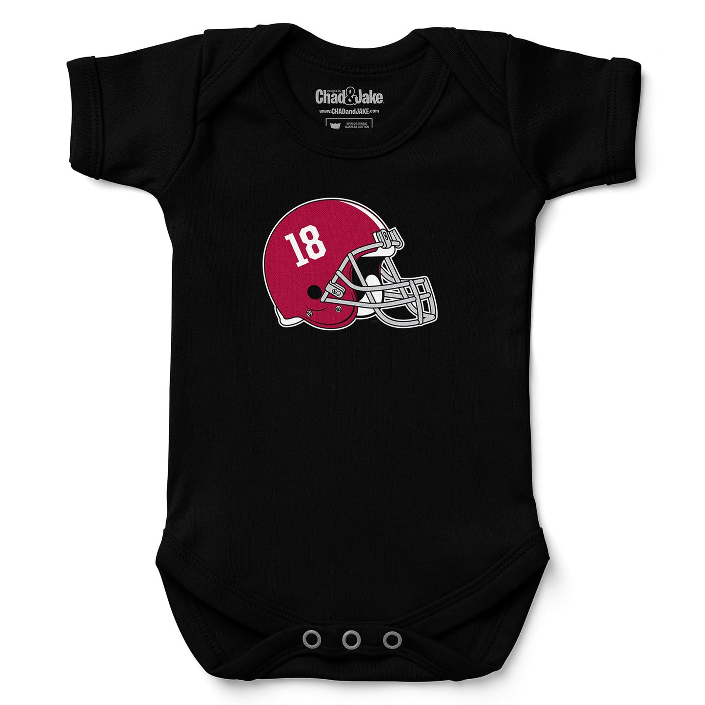 Newborn & Infant Chad & Jake Black Alabama Crimson Tide Helmet Logo Bodysuit