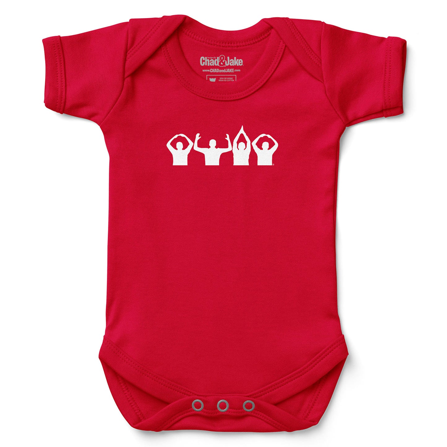 Newborn & Infant Chad & Jake Scarlet Ohio State Buckeyes People Silhouette Logo Bodysuit